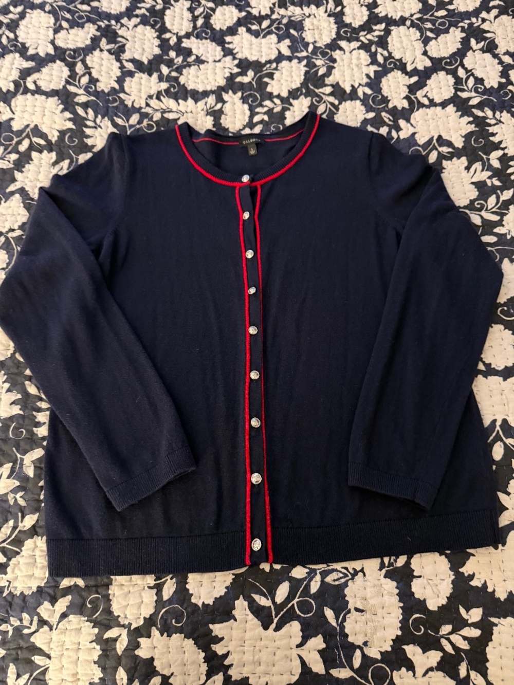 Talbots size large navy cardigan